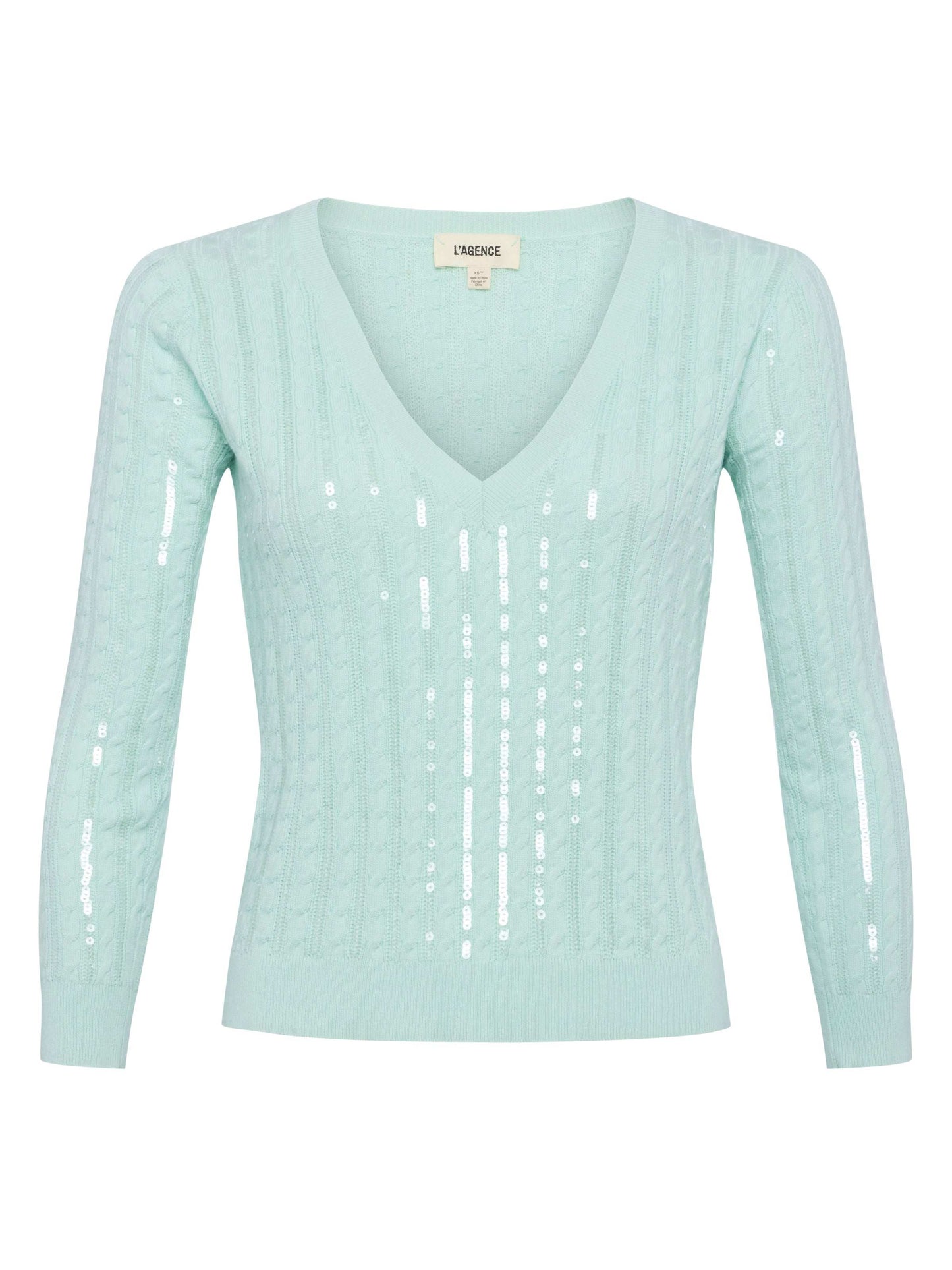 Trinity Sequin Cabled Pullover